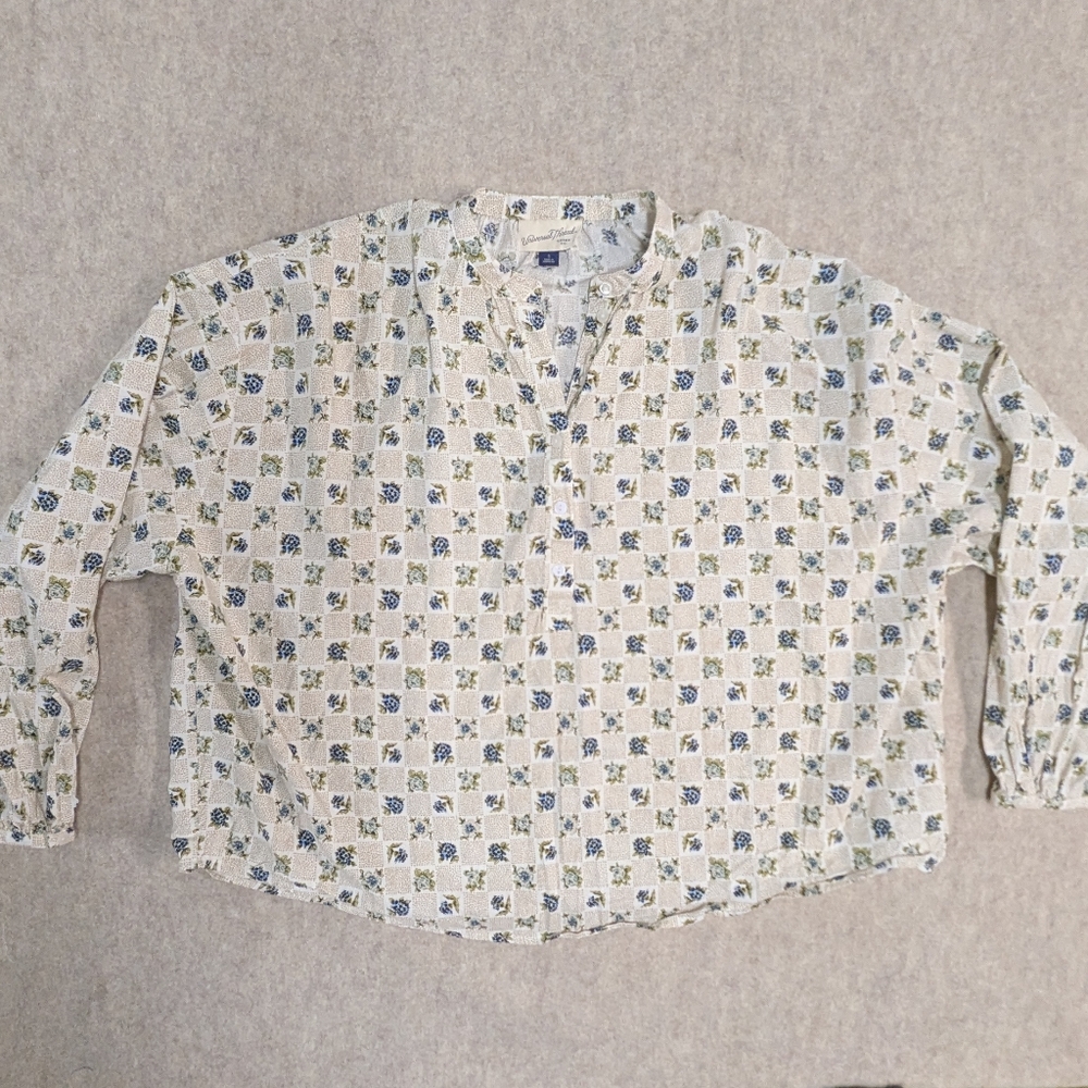 Universal Thread Feminine Floral Blouse Very Cottage Core Oversized Women's Sm